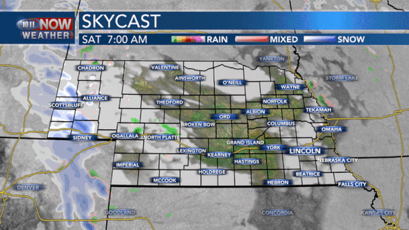 Rain, snow and wintry mix will develop in the afternoon in the west and move along the I-80...