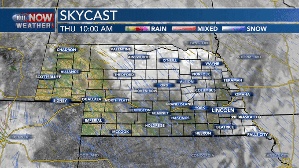 Dry conditions with variable cloudiness is expected through the remainder of Thursday.