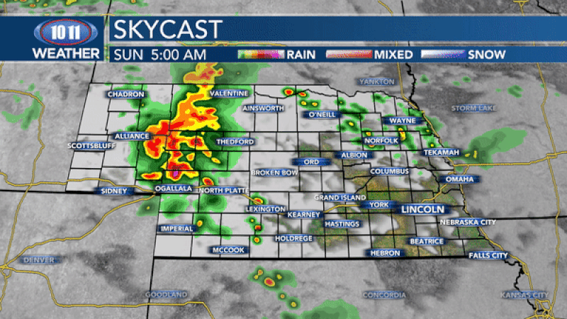 The chance for rain & thunderstorms will take place throughout the day for the 1011 region.