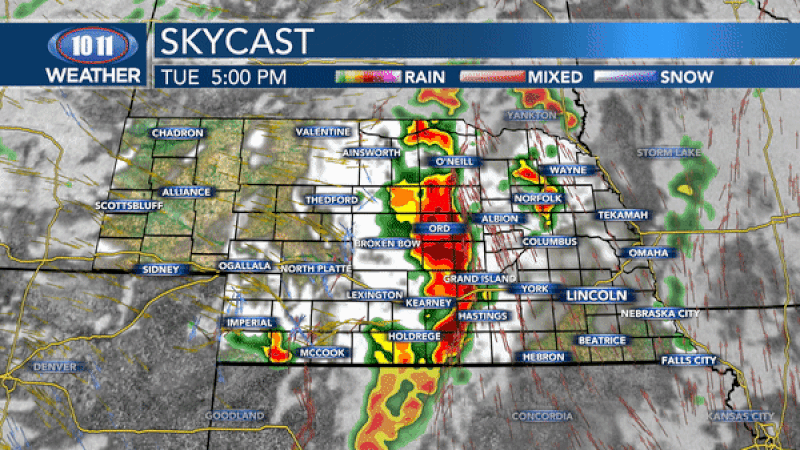 Storms are expected to develop quickly into a squall line across central Nebraska in the late...
