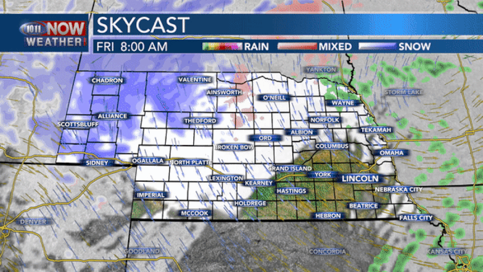 Rain and snow possible across the state throughout the day. Snow will primarily remain in the...
