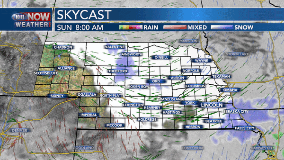 Snow and wintry mix are possible early Sunday morning in central and eastern areas. Rain and...